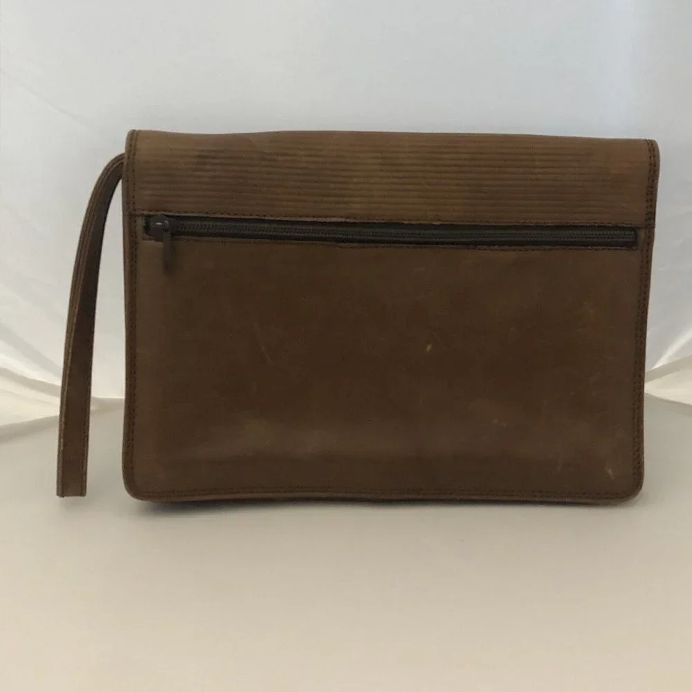 Vintage Ferran Cerdans Disseny Large Leather Wallet Clutch Made In Spain